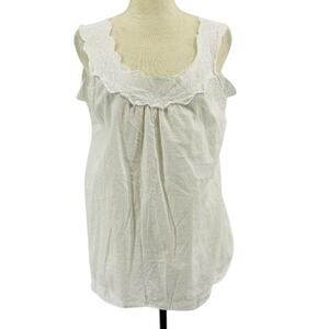 Motherhood Maternity White Eyelet Sleeveless Size Medium